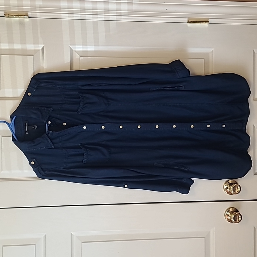 Inc International Concepts blue denim color shirt dress size 14